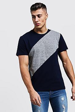 Boohoo Colour Block Panelled Jersey Tee