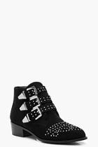 Boohoo Pin Stud Western Ankle Boots
