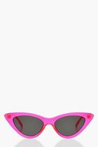 Boohoo Neon Cat Eye Sunglasses