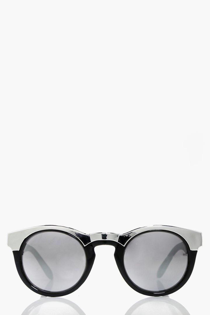 Boohoo Anna Contrast Cat Eye Sunglasses Black