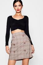 Boohoo Check Mini Skirt