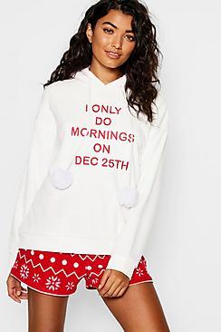 Boohoo Fairisle Slogan Short Set