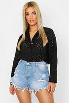 Boohoo Plus Broidere Oversized Shirt