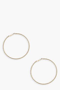 Boohoo 8cm Twist Hoop Earrings