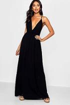 Boohoo Anne Plunge Front Floor Sweeping Maxi Dress