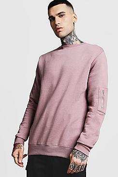 Boohoo Ma1 Pocket Detail Sweatshirt