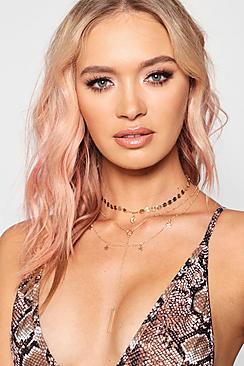 Boohoo Olivia Cosmic Choker & Bar Layered Necklace