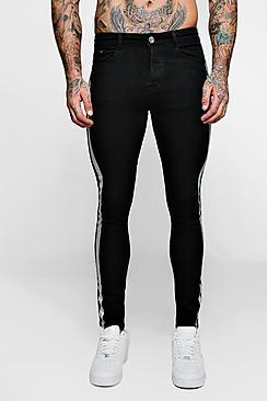 Boohoo Super Skinny Jeans With Metallic Print