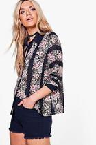 Boohoo Harper Floral Chiffon Shirt