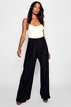 Boohoo Tall Wide Leg Pleated Pants
