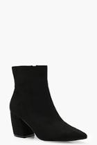 Boohoo Curved Heel Pointed Ankle Shoe Boots