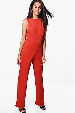 Boohoo Petite Keira Low Side Wide Leg Jumpsuit