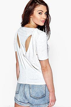 Boohoo Nina Cut Out Racer Back Tee