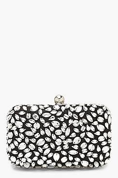 Boohoo All Over Embellished Box Clutch