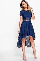Boohoo Boutique Aliza Lace Double Layer Skater Dress