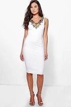 Boohoo Rosa Flower Applique Bodycon Dress