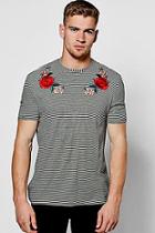 Boohoo Stripe T-shirt With Embroidery Yoke