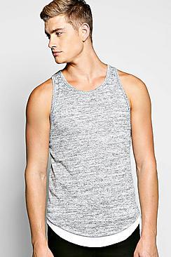 Boohoo Longline Knitted Vest With Mock Hem