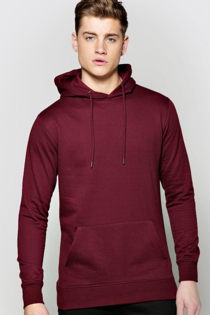 Boohoo Over The Head Hoodie Burgundy