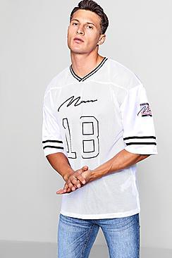 Boohoo Mesh Vintage American Hockey Top