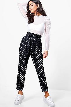 Boohoo Tie Waist Slim Line Woven Trouser