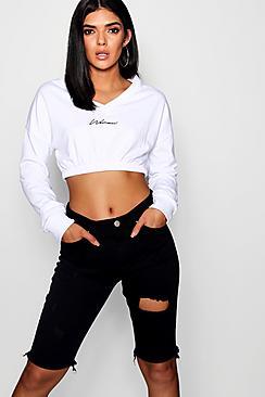 Boohoo Stretch Denim Shorts