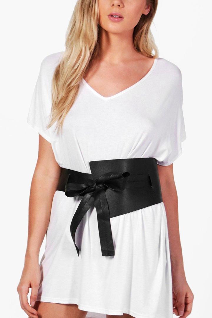 Boohoo Rebecca Pu Obi Belt Black