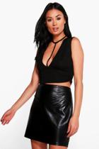 Boohoo Nora Strappy Harness Plunge Crop Black