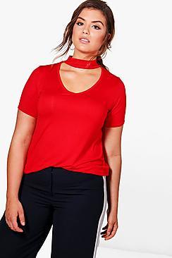 Boohoo Plus Maria Deep V Boyfriend Tunic