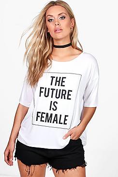 Boohoo Plus Anna Female Slogan Tee