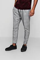 Boohoo Woven Checked Jogger With Yellow Stripe