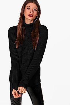 Boohoo Laura Soft Knit Oversized Roll Neck Jumper