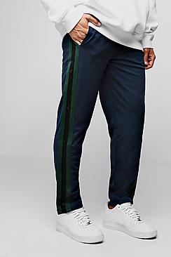 Boohoo Slim Fit Popper Tricot Joggers