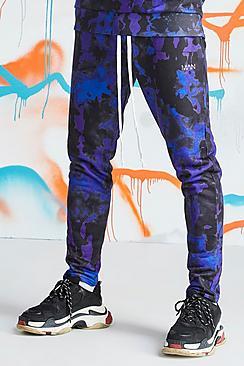 Boohoo Quavo Tie Dye Skinny Jogger With Print