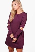 Boohoo Plus Rhia Cut Out Sleeve Sweat Dress