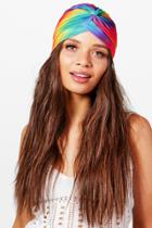 Boohoo Sophie Rainbow Print Turban Multi