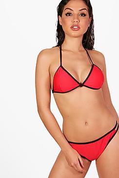 Boohoo Balearics Cross Stitch Triangle Bikini