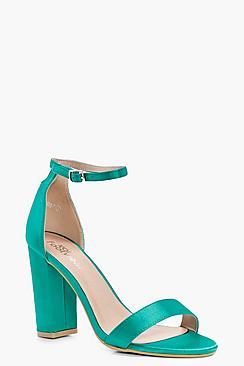 Boohoo Eloise Satin Block Barely There Heel