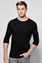 Boohoo 3/4 Raglan Sleeve Knitted Jumper Black