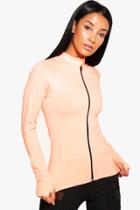 Boohoo Emma Fit Seamless Running Hoody Orange