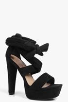 Boohoo Julia Wrap Strap Platform Black