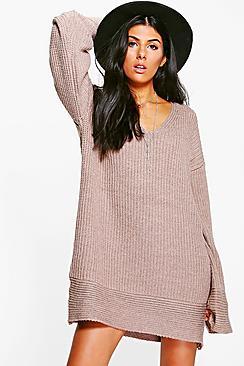 Boohoo Jasmine Premium Oversized Wide Sleeve Knitted Dress