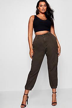 Boohoo Plus Denim Cuffed Utility Pant