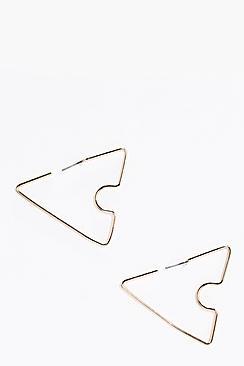 Boohoo Charlotte Triangular Hoop Earrings