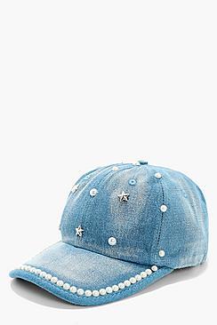 Boohoo Bethany Pearl And Star Baseball Cap