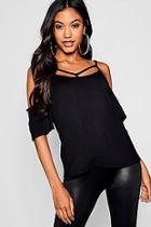 Boohoo Cage Detail Cold Shoulder Cami