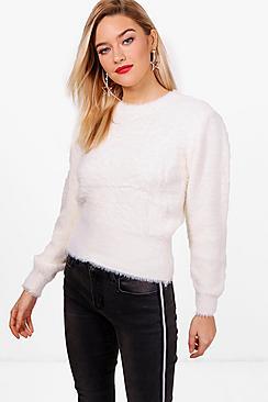 Boohoo Chaise Fluffy Hairy Jumper