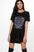 Boohoo Niamh Back Slash Detail Knit Band Tee Dress