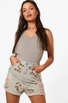 Boohoo Hetty High Waist Mermaid Sequin Mom Shorts