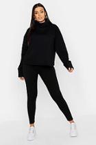 Boohoo Plus Quilted Roll Neck Hoody